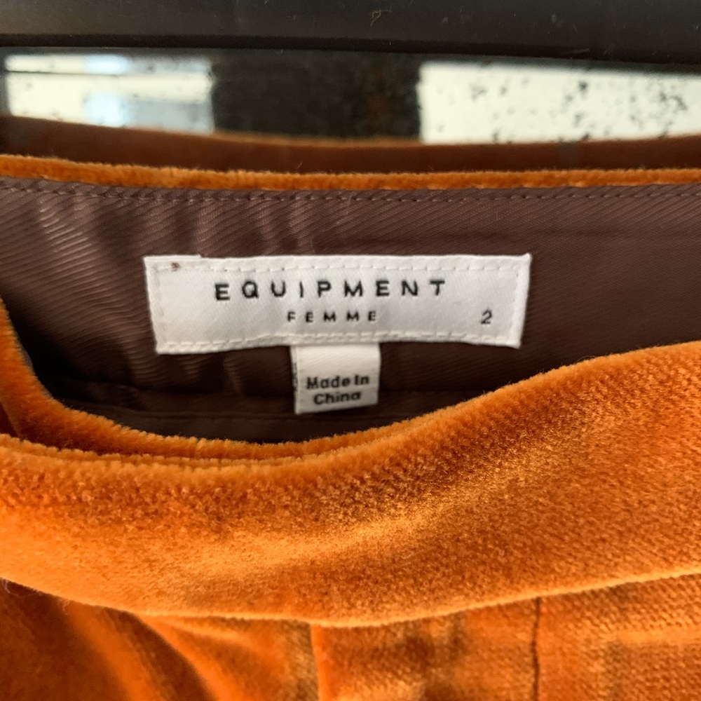 Equipment Burcet Velvet Trouser Sugar Almond Sz 2